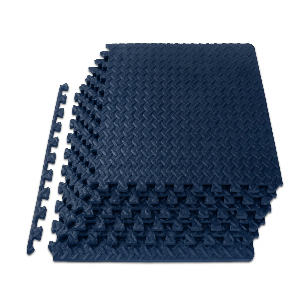 Navy EVA Interlocking Gym Flooring Tiles 60×60cm