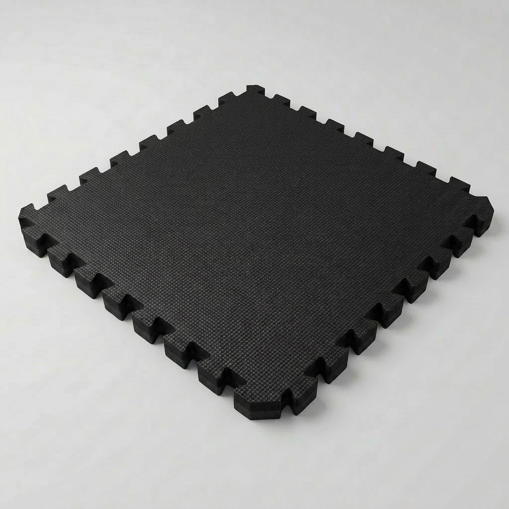 Black / Black reversible 2cm interlocking EVA foam gym mat tiles