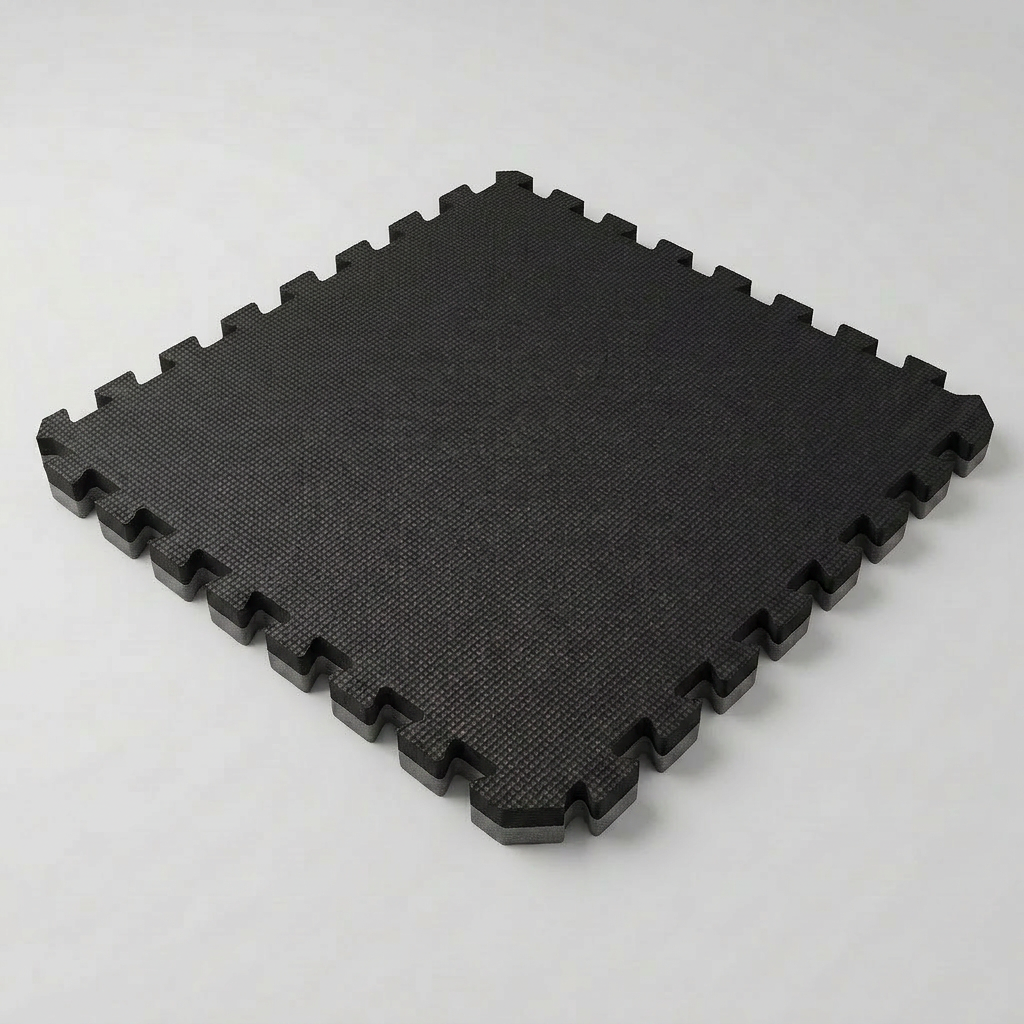 Grey / Black reversible 2cm gym mat tile shown blue side up
