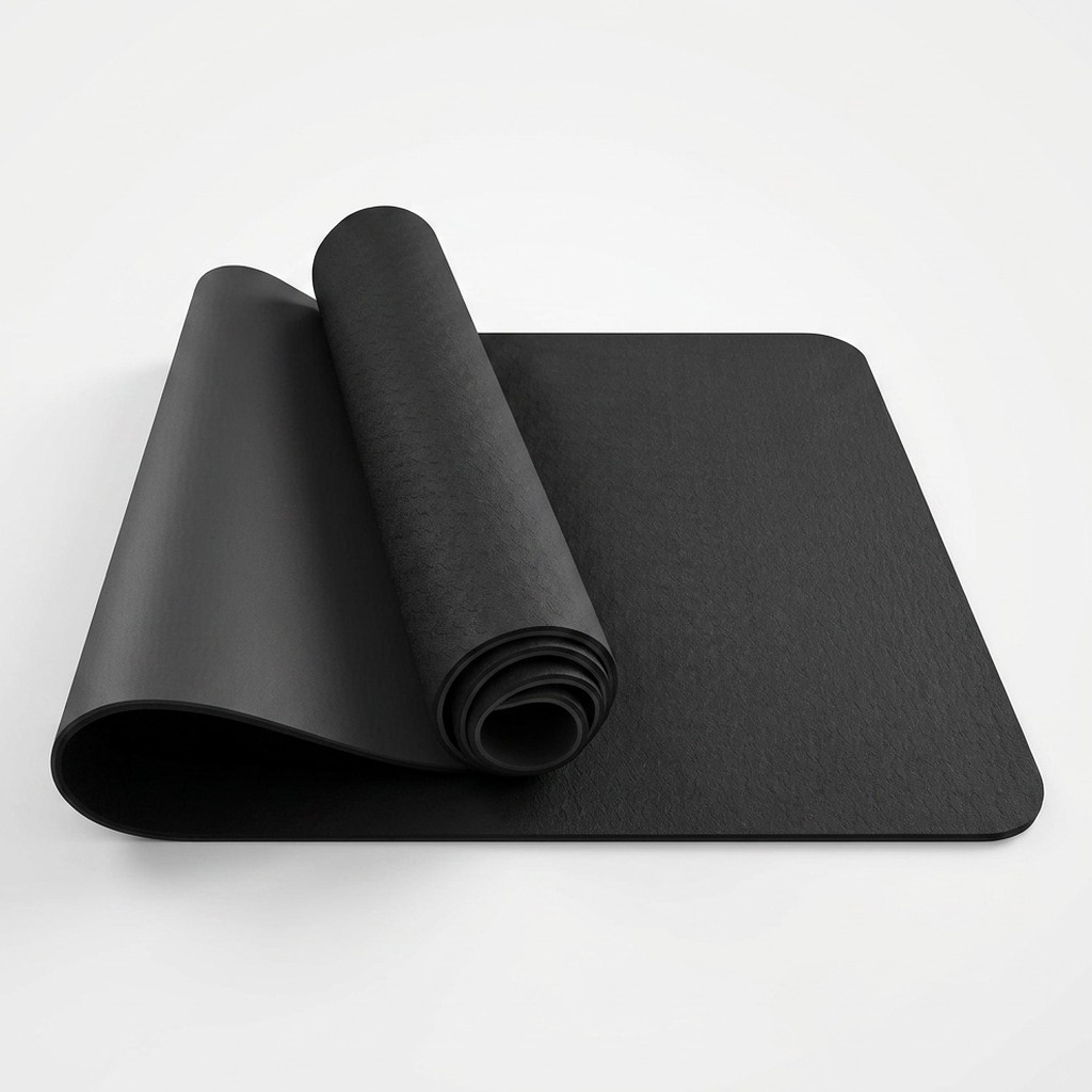 Black / Black reversible two-tone yoga mat