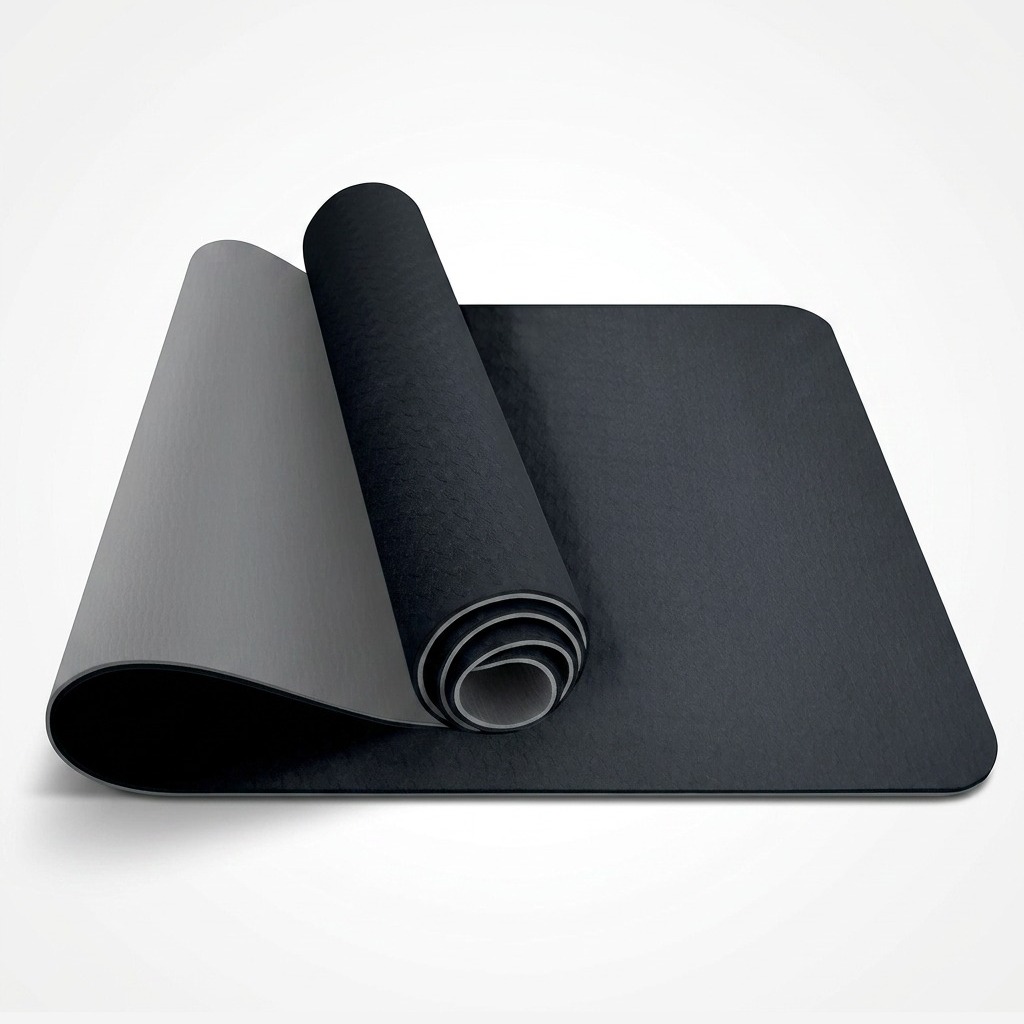 Black / Grey reversible two-tone yoga mat